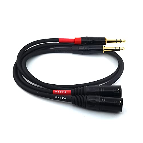024 1/4 Inch TRS to XLR Male Cable, Balanced 6.35mm TRS Plug to 3-pin XLR Male, Quarter inch TRS Male to XLR Male Microphone Cable (2FT)