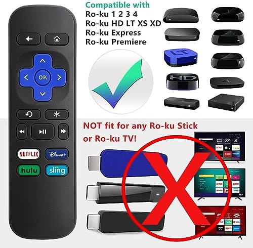 (2 Pack) Replacement Remote Control for Roku Express, for Roku Premiere, for Roku Box, for Roku Player, for Roku 1 2 3 4 -【NOT for Stick or TV】