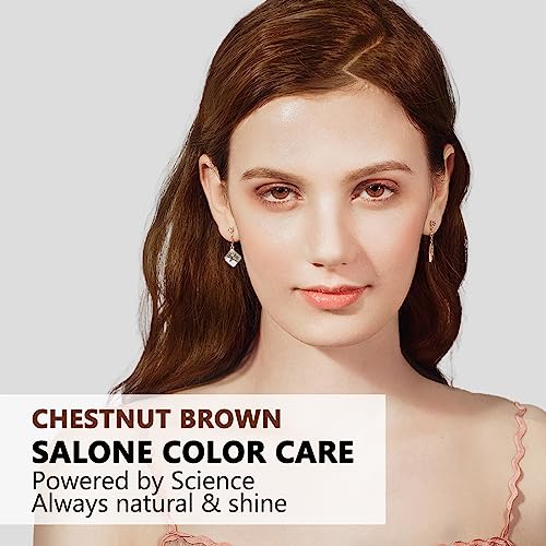 10 PCS Chestnut Brown Hair Dye Shampoo 3 in 1 Natural Hair Color Shampoo, Semi- Permanent Instant Hair Dye for Men & Women, 100% Grey Coverage Natural Hair Dye Shampoo (Chestnut brown)
