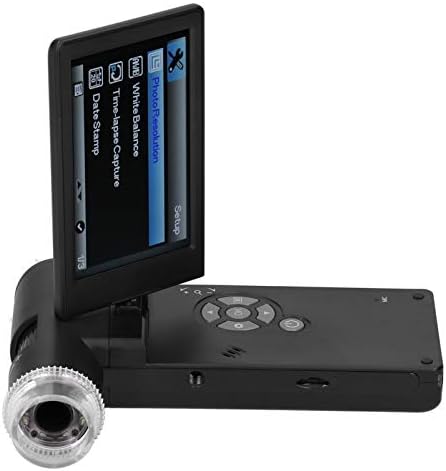 1080/720p 100~240V Handheld Digital Microscope, 4in Polarized Light Large LCD Screen for Jewelry Identification Beauty(U.S. Plug)