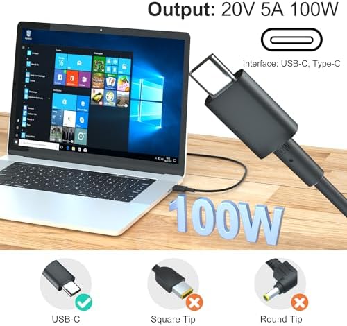 100W USB-C Laptop Charger for Asus - Fit for ASUS ROG A20-100P1A, Flow Z13 X13, 100W PD Fast Charging for Asus ROG Flow Acer HP Lenovo ThinkPad MacBook Type C Adapter, Fit for 90W 65W 45W 27W 15W