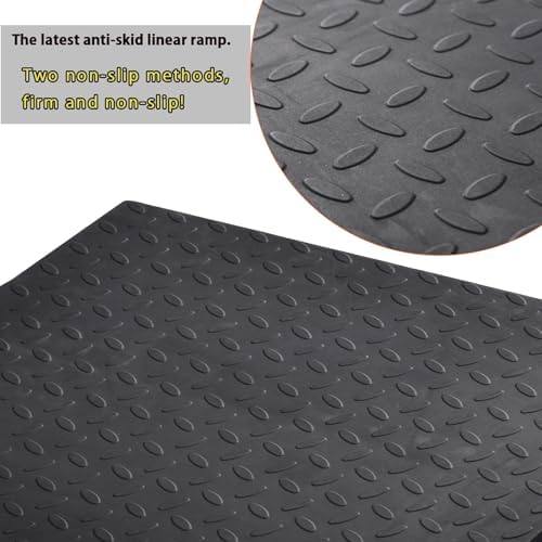 1.2" Rise Rubber Threshold Ramp for Doorways,Non-Slip Surface for Wheelchair Scooter Stroller,1500 LBS Capacity,Cuttable and Adjustable Size