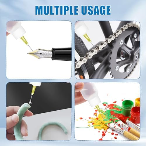 100ml Glue Precision Tip Applicator Bottle,Needle Tip Squeeze Bottle with 14ga 16ga 18ga 20ga 25ga Blunt Needle Oiler and Storage Caps