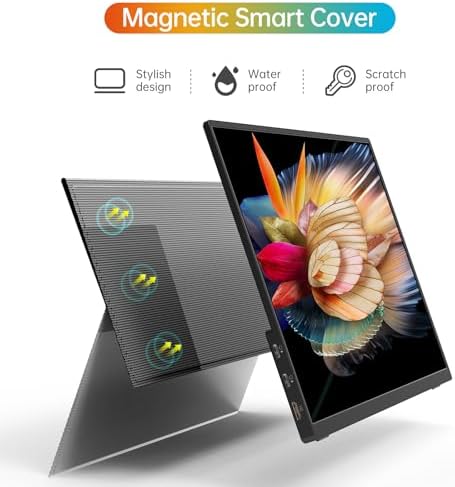14 Inch Portable Monitor FHD1200P Ultra-Slim for Laptop Monitor, USB-C&HDMI Plug&Play,100% SRGB External Monitor,Dual Speakers Extender Display. With Smart Cover,for Laptop,PC Phone Xbox PS4/5