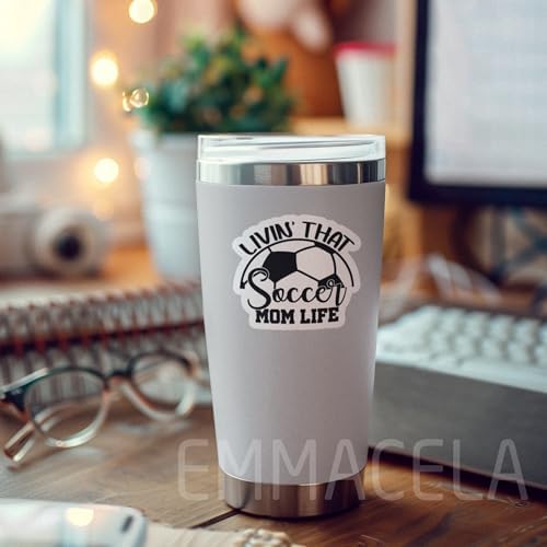 (3PCS) Livin' That Soccer Mom Life Sticker, Soccer Mom Stickers, Soccer Mom Decals, Soccer Stickers for Soccer Team – Waterproof Vinyl Decal for Phones Tumblers Water Bottles, 3 x 2.8 Inch