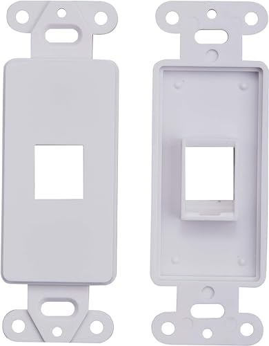 10 PACK Decorative Wall Plate for Keystone, Ethernet, HDMI, Coaxial & More, White Cover, 1 Port, Ideal for Home & Office Installations (1 Port)