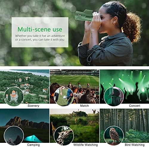 12x50 HD Monocular Telescope for Adults with Smartphone Adapter Tripod Hand Strap - High Power Monoculars Equipped with Large BAK4 Prism & FMC Lens - Suitable for Bird Watching Sports Hiking Traveling