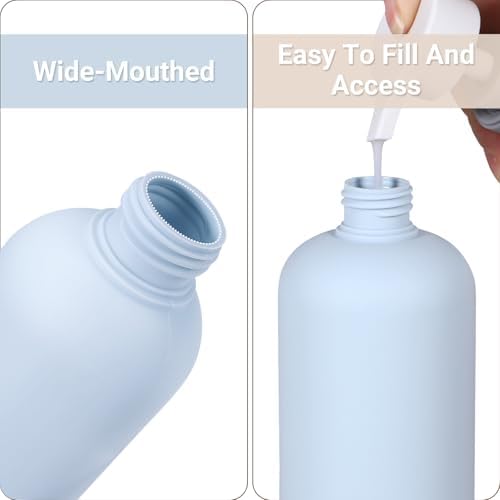 10 oz Plastic Travel Refillable Shampoo and Conditioner Bottles, Plastic Travel Bottles for Toiletries, Plastic Squeeze Bottles with Flip Cap for Lotion, Cream and Liquids (3Pcs)