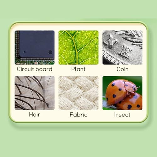 1000X Portable Digital Microscope, 2MP Macro Handheld Microscope 2.0 Inch IPS Color Screen with 8 LED Lights, Mini Microscope, One Click Photo & Video (Brown)