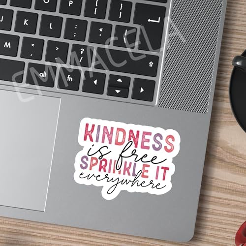 (3PCS) Kindness is Free Sprinkle It Everywhere Sticker Mental Health Inspirational Motivational Sticker Kindness Sticker, Waterproof Vinyl Decal for Books Laptops Tumblers Water Bottle, Size 3" x 2.3"