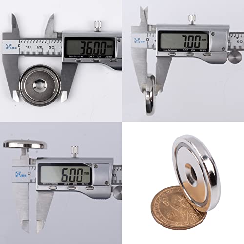 12 Pcs Strong Neodymium Magnets Heavy Duty, Dia 1.42 inch 105 lbs Cup Countersunk Rare Earth Magnets with Screws, Round Ring Magnets for Cabinets Kitchen Holding Lockers Tools Hanging
