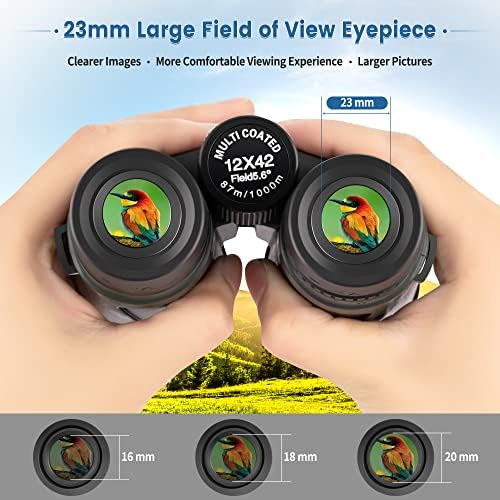 12x42 Binoculars for Adults,Dazftiey Large Diameter High Powered Binoculars,Upgraded Sturdy Tripod,Low Light Vision Binoculars with Phone Adapter,Waterproof Lightweight Binoculars for Bird Watching