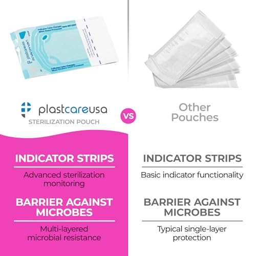 1000 2.25 X 2.75 Self Sterilization Pouches for Dental Offices, Autoclave Sterilizer Bags Pouch for Dentist Tools, for Cleaning Tools, 200 Pouches Per Box, 1 Box of Paper Blue Film…