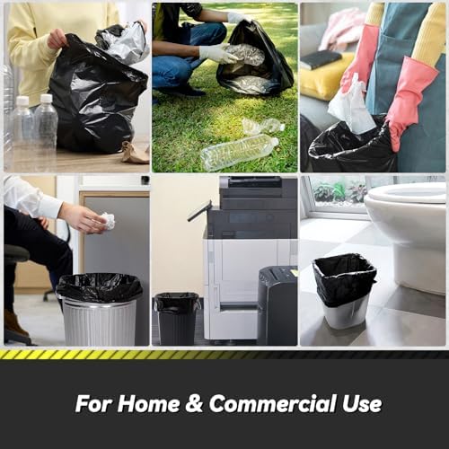 100 Count 17 Micron Extra Heavy Duty 4 Gallon Trash Bags, Sturdy & Tear-Resistant Small Trash Bags Bathroom, Bathroom Trash Bags, Small Garbage Bags, Mini Trash Bags for Bathroom Trash Can