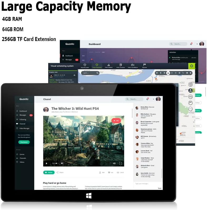 10.1" Windows 11 Tablet PC - Ultra Slim Touchscreen Tablet Computer - Ultra-Fast 6GB RAM 64GB ROM, 2.4+5G WiFi, Intel N4020 Processor, USB 3.0, Micro HDMI, 6000MAH Battery, Dual Cameras, Bluetooth4.2