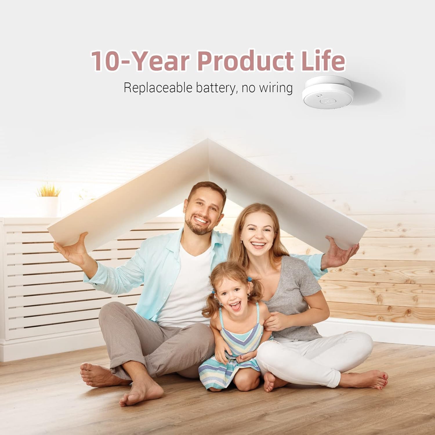 10 Packs Fire Alarms Smoke Detectors, Smoke Alarm Battery Operated, Fire Alarm with Test Button & Low Battery Signal, Photoelectric Technology Fire Detectors for Bedroom and Home