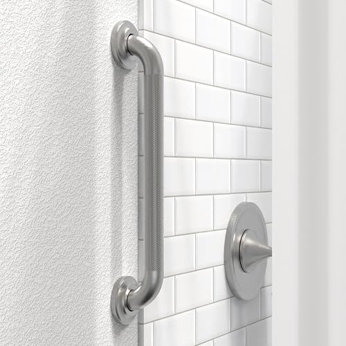 1-1/4" Knurled Grab Bar, ADA Compliant Bath Safety Shower Handrail, Bathroom Mobility Aid Handle for Seniors and Disabled, Heavy Duty 500lbs Support