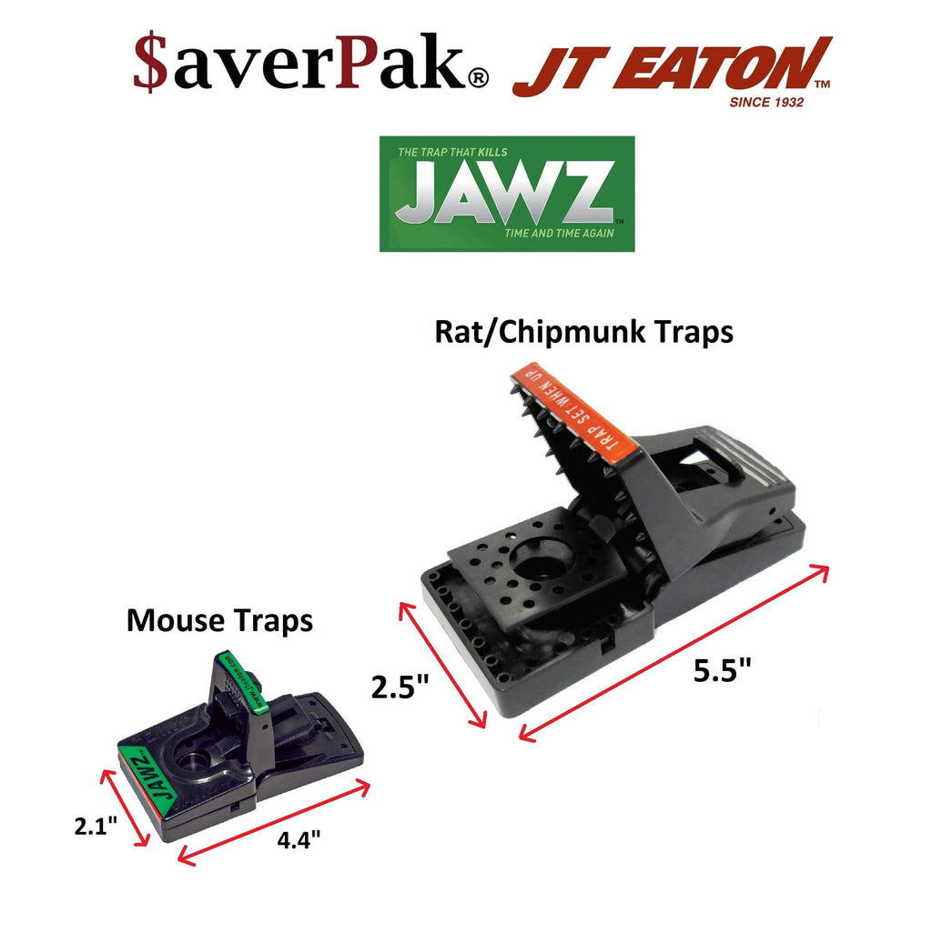 $averPak 8 Pack - Includes 8 JT Eaton Jawz Mouse Traps for use with Solid or Liquid Baits
