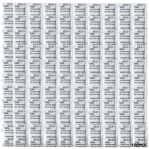 100 Pcs Silica Gel Desiccant Packs(5 Gram), Industrial Grade No-Toxic Dehumidifier Packets, Premium Silicone Beads Moisture Absorption Bags Air Dryer for Clothes, Digital, Documents, Shoes, CD Storage