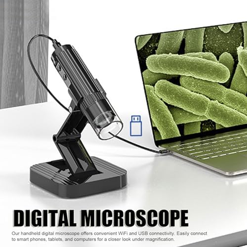 1000X USB Digital Microscope, 1080P HD 8 LED Handheld Microscope Camera with One Record for Circuit Board Portable and Rechargeable, Expand View on Computer