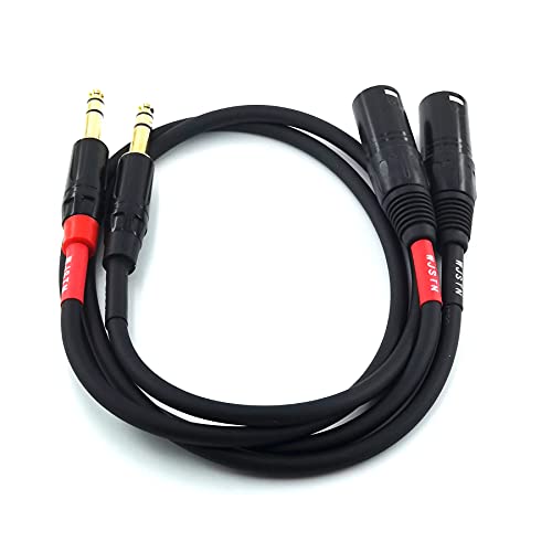 024 1/4 Inch TRS to XLR Male Cable, Balanced 6.35mm TRS Plug to 3-pin XLR Male, Quarter inch TRS Male to XLR Male Microphone Cable (2FT)