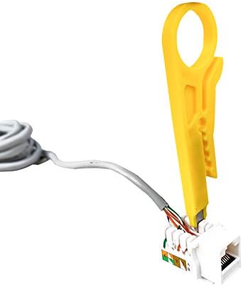 1 Port CAT6 Ethernet Punch Down Jack Wall Plate with Tool - 1 Gang Cat 6 RJ45 Keystone Jack Punchdown Cover Plate for CAT7/CAT6/CAT5e Network Cable - White