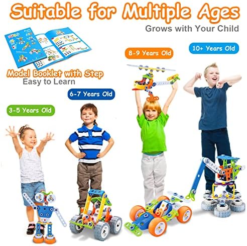 10 in 1 STEM Toys for 4 5 6 7 8+ Year Old Boy Girl Birthday Gifts Building Toys for Kids Ages 4-8 5-7 6-8 Educational Stem Activities for Boys 4-6 8-10 Construction Creative Games Easter Idea Gift