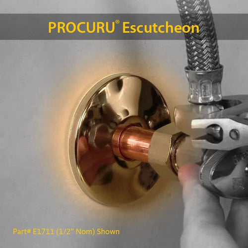 1-1/8 Inch CTS (1-1/4" OD) E1715 Escutcheon Wall Pipe Cover, Chrome-Plated Steel with SureGrip, New Work Installation, for 1-1/8" Copper Pipe and PEX Tubing (10-Pack)