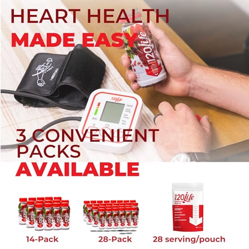 120/Life Blood Pressure Support, Beet Root Juice, Pomegranate Extract, Cranberry Juice, Tart Cherry, Hibiscus, and Magnesium (8 Fl Oz, Pack of 14) - Gluten-Free & Vegan