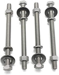 (5 Sets) 5/16-18x4" Stainless Steel Hex Head Screws Bolts, Hex Machine Nuts, Fender Flat Washer& Split Lock Washers, 18-8 (304) S/S, Fully Threaded by Bolt Fullerkreg