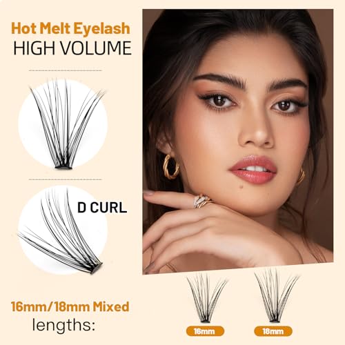 10+12mm Mixed 12+14mm Mixed Tray Mink Eyelash Extension Natural 3D Russian Volume Faux Eyelashes Individual 20D Cluster Lashes Makeup (16mm+18mm Mixed)