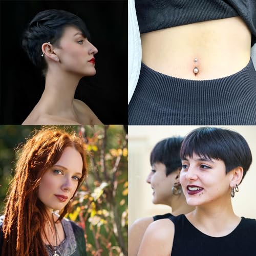 130 PCS Piercing Kit with Piercing Tools for Nose Septum Ear Lip Belly Button Tongue Tragus Cartilage for All Body Piercing with 20 PCS 14G 16G Piercing Needle