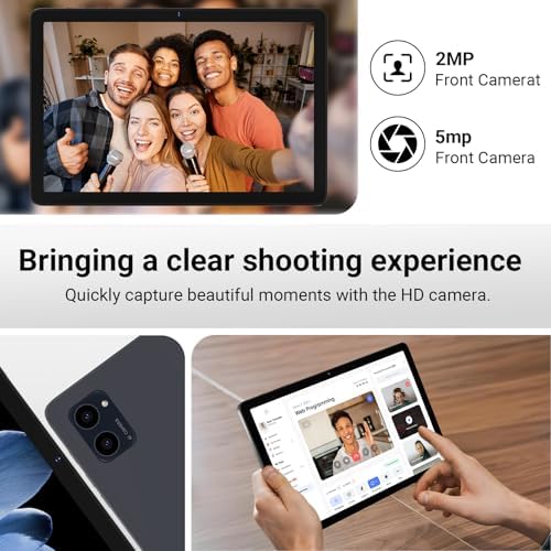 10.1" Android Tablet, Octa-core Processor, 8GB RAM, 64GB Storage (Expand to 1TB), 1280x800 IPS HD Display, 5000mAh Battery, Dual Camera, Wi-Fi 6, Bluetooth 5.0, GMS Certified, Black