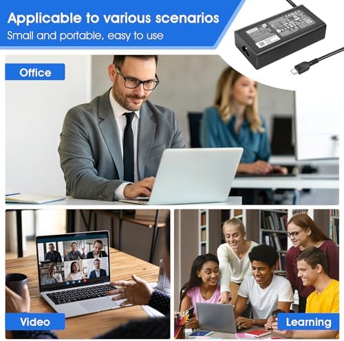100W USB Type C Laptop Charger Fit for Lenovo ThinkBook Plus G3 13x 14G5 14G6 14s 14p 16G4+16p Lenovo ThinkPad neo 14 P14s L15 T16 Yoga 7 Pro7 9 9i Slim 6i 7i IdeaPad 5 Pro Slim 5-20V 5A AC Adapter