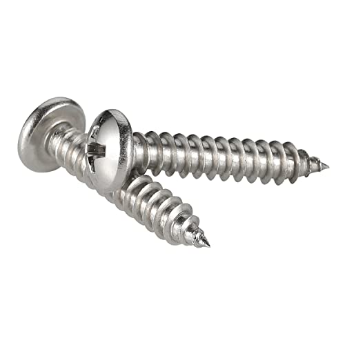 #10 x 3/4" Pan Head Self Tapping Screw, Pan Head Sheet Metal Screws Wood Screws, Stainless Steel 304 (18-8), 100 Pack