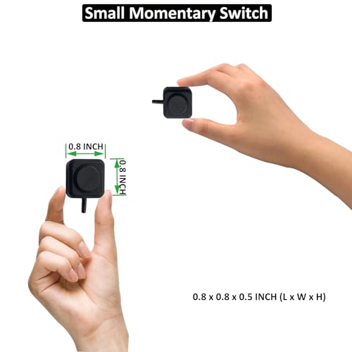 12V 24V Mini02 Momentary Push Button Switch - 11.5 Inch Cable, Surface Mount, DIY Installation