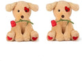 10 Inch Valentine's Stuffed Animal, Stuffed Animal Dog, Ideal for Valentine's Day Gifts for Family (2 pcs Puppy)