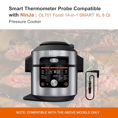 1-Pack Temp Meat Probe Replacement for Ninja OL701 Foodi 14-in-1 Smart XL 8 Qt, Smart Thermometer Probe for Ninja Indoor Pressure Cooker Steam Fryer Accessories