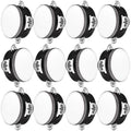 12 Pcs Wedding Tambourine Drum for Adults Hand Held Percussion Gift Wood Metal Jingles Musical Educational Drum Instrument for Church Wedding Party Games(Black,4 Inch)