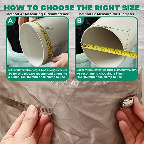 10Pack 10 inch Hose Clamp,Stainless Steel Large Hose Clamps Adjustable from 9-1/4"-10"/235-254mm,Metal Worm Drive Gear Duct Clamp for Air Ducting,Dryer Vent Hose,Fuel Line,Plumbing,Automotive
