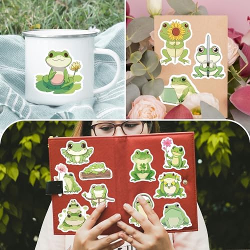 102 Pcs Cute Frog Stickers,Funny Frog Stickers Waterproof Vinyl Gifts for Laptop, Water Bottle,Phone,Luggage,Unique Designed Frog Stickers for Teens Adults Kids Birthday Party Supplies Decoration