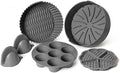 "Silicone Air Fryer Liners Set of 5 – Reusable Air Fryer Accessories with Waffle & Egg Bite Mold, Oven Mitts – Non-Stick, Food-Grade, Heat-Resistant for 5-7 Qt Ninja, Cosori, Instant Pot"