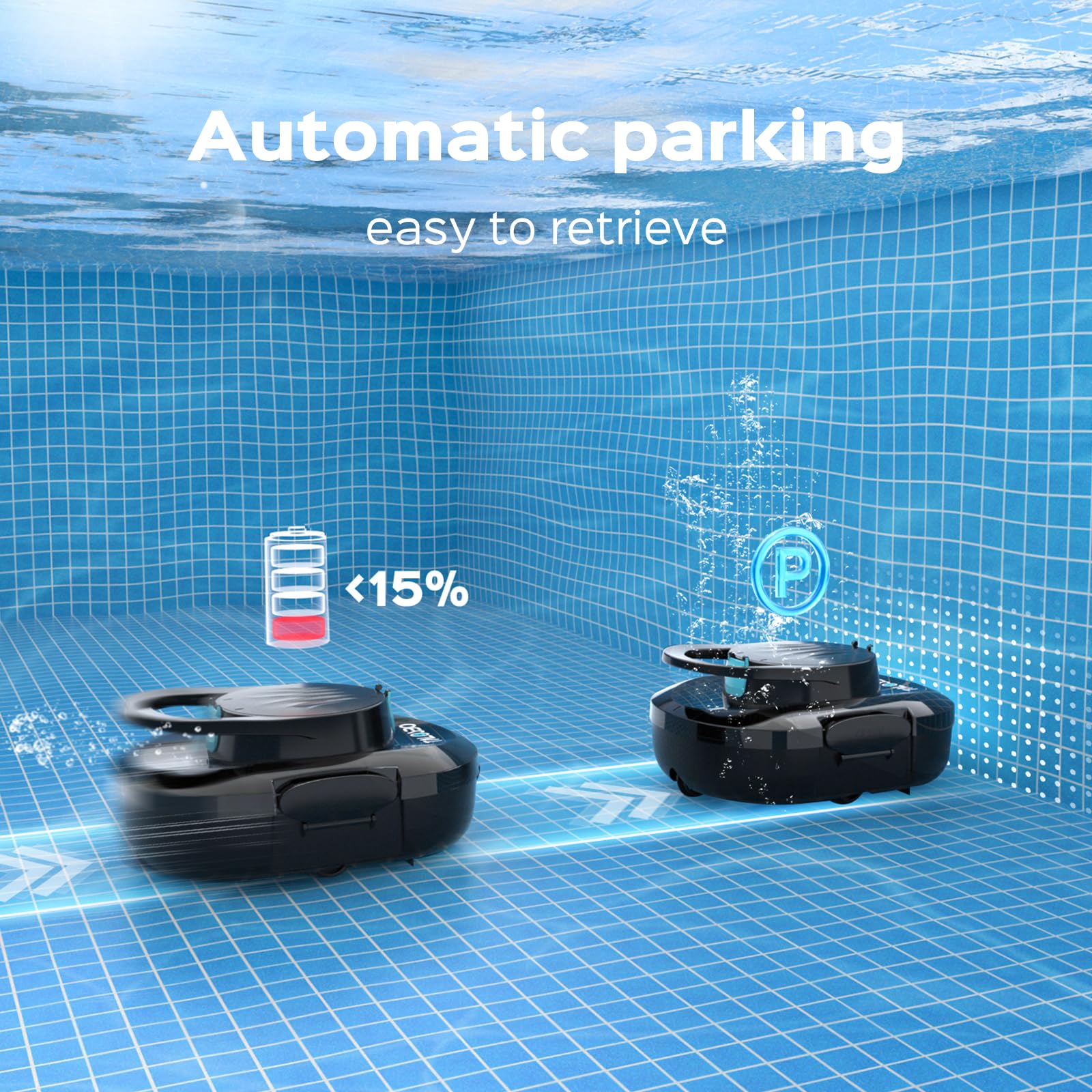 (2026 Upgrade) TALOSBO S1 PRO Robotic Pool Vacuum – Dual-Motor Above-Ground Pool Cleaner, 120 Mins Runtime, Quick Charging, 2.2L Large Filter Basket & Auto-Parking for Easy Retrieval