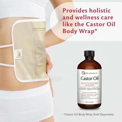 100% Pure Castor Oil 500mL - Hexane Free Cold Pressed Castor Oil in Glass Bottle for Hair Skin & Body Nourishment - Extra Large Unrefined Castor Oil for Hair Lashes Brows Skin and Detox Practices