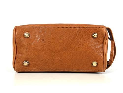10" Premium Leather Toiletry Travel Pouch With Waterproof Lining | King-Size Handcrafted Vintage Dopp - Kit ~ Gift for Father's Day By Aaron Leather Goods
