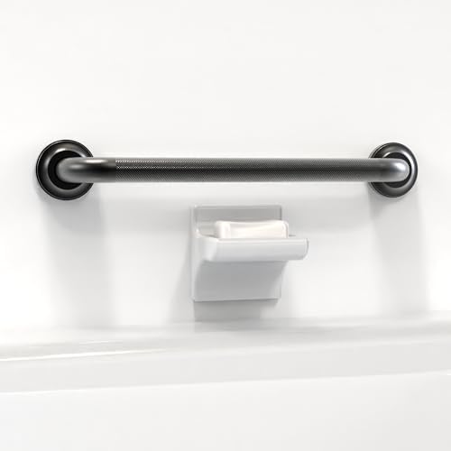 1-1/4" Knurled Grab Bar, ADA Compliant Bath Safety Shower Handrail, Bathroom Mobility Aid Handle for Seniors and Disabled, Heavy Duty 500lbs Support