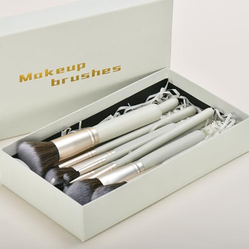 10Pcs Makeup Brushes Wooden Professional Makeup Brush Set And Sponges Set With Gift Box Soft Synthetic Fiber For Liquid Foundation Powder Blusher Cream Eye Shadow make up brushes for girls