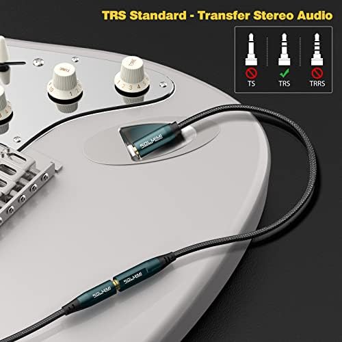 1/4 to 1/8 Headphone Adapter (10 Feet), 6.35mm Male to 3.5mm Female TRS Stereo Audio Jack Adapter Cable for Mixer Guitar Amp Piano Keyboard Amplifier Headphone Speaker (10 FT/3 Meter)