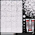 11000Pcs Flatback Pearls for Crafting (White), Assorted Size 2/3/4/5/6/8/10mm Half Pearl with 3Pcs 10ml B7000 Jewelry Glue, Bedazzling Bead for DIY Crafts Clothing Tumbler Shoes Embellishment Nail Art