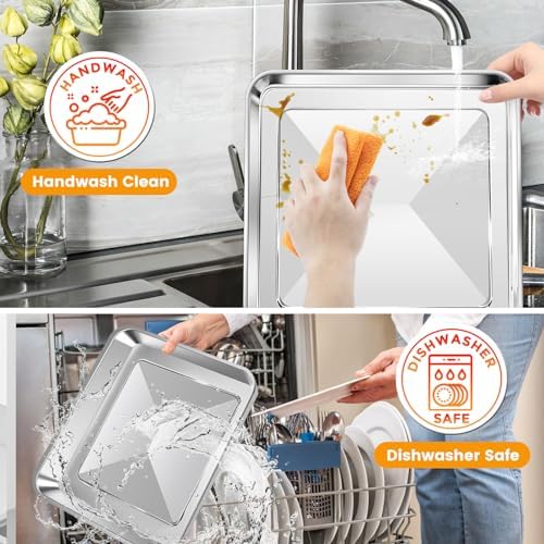 12" × 12" Toaster Oven Baking Pan for Breville Smart Oven BOV800XL, Smart Oven Plus BOV810BSS, Smart Oven Pro BOV845BSS, Smart Oven Air BOV900BSS, Compatible with Ninja SP100 SP101 SP201 Air Fry Oven